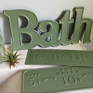 Metal Bath Signs
